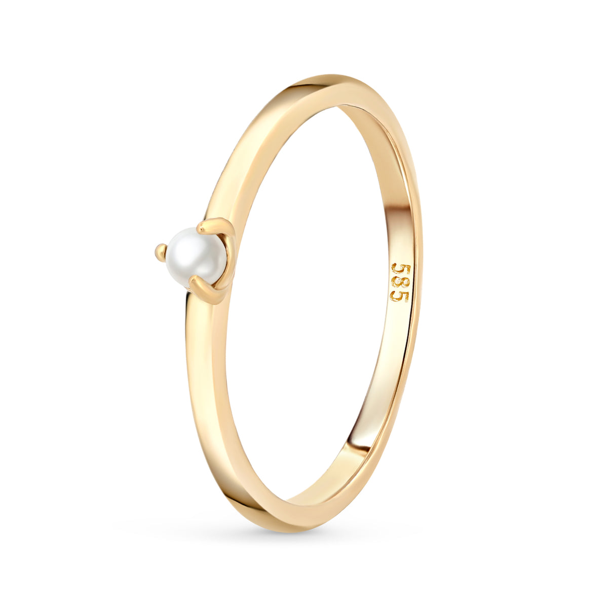 inel din aur 14k cu perluta delicata bijuterie fina cadou elegant pentru femei rafinate