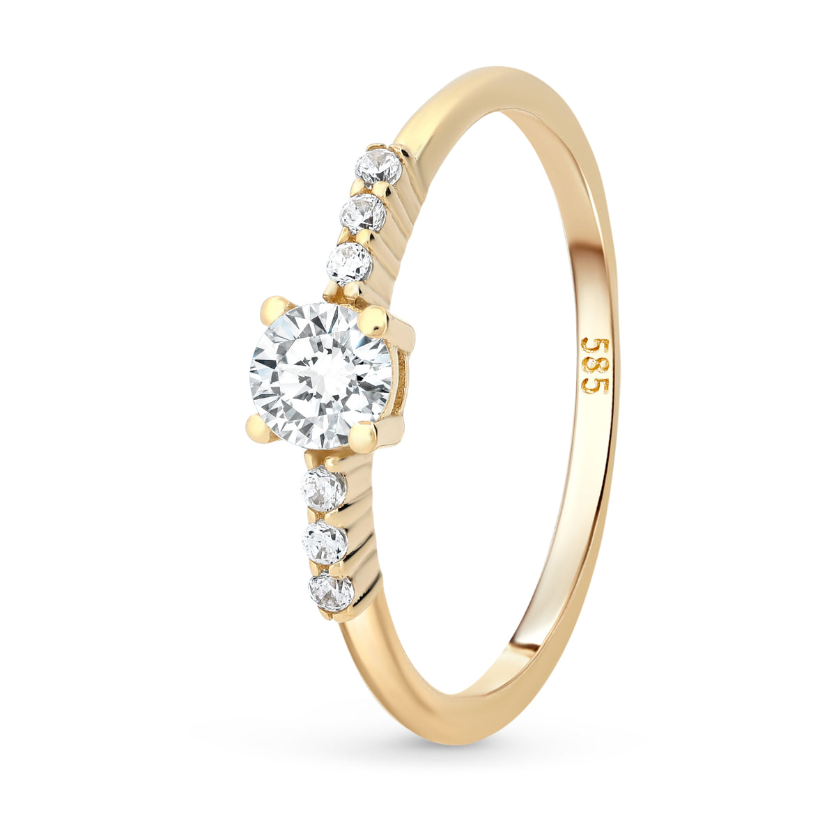 inel din aur 14k elegant cu piatra zirconiu cristal cadou de lux pentru femei bijuterie delicata si rafinata maison stephanie