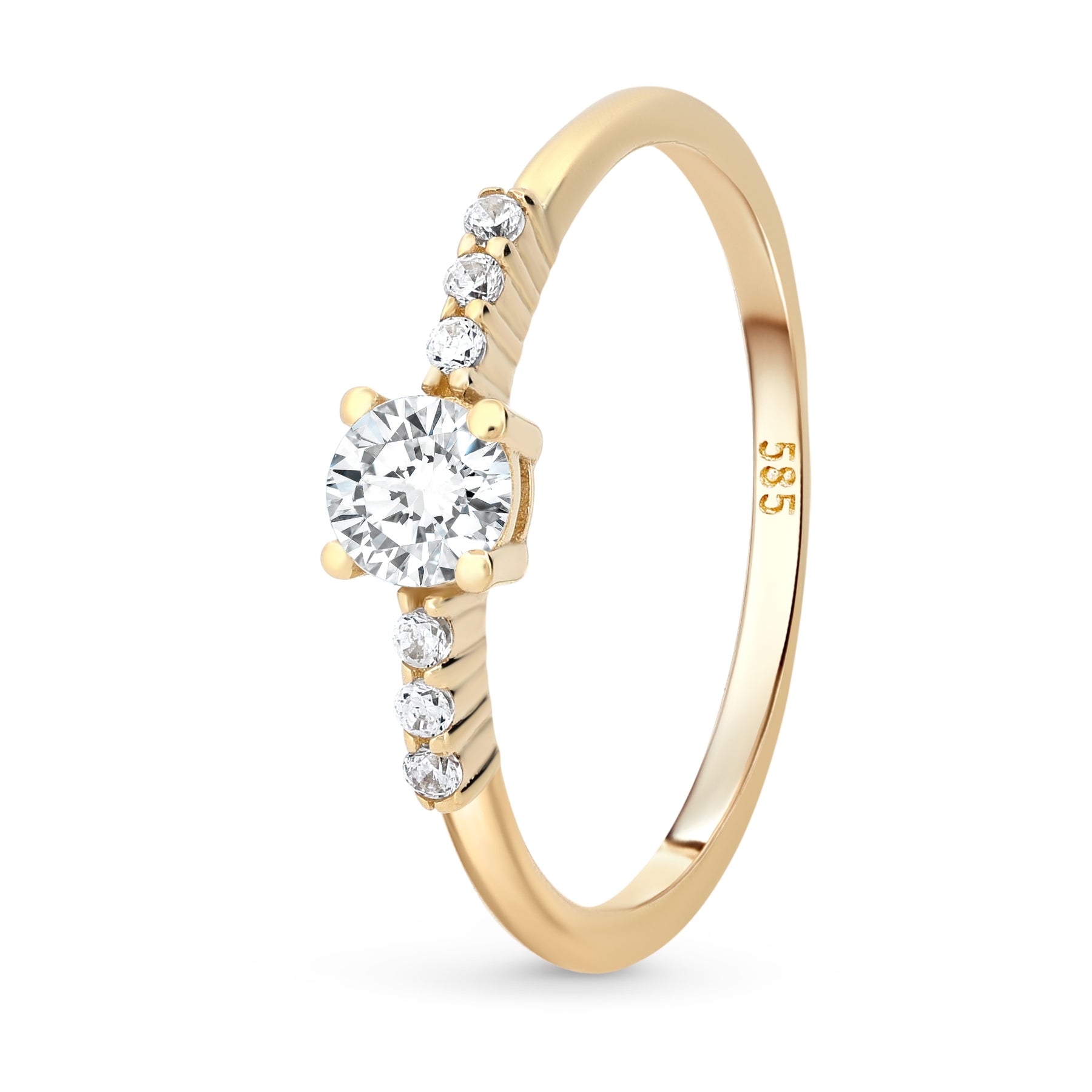 inel din aur 14k elegant cu piatra zirconiu cristal cadou de lux pentru femei bijuterie delicata si rafinata maison stephanie