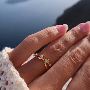 Royal Glimpse gold-plated silver ring