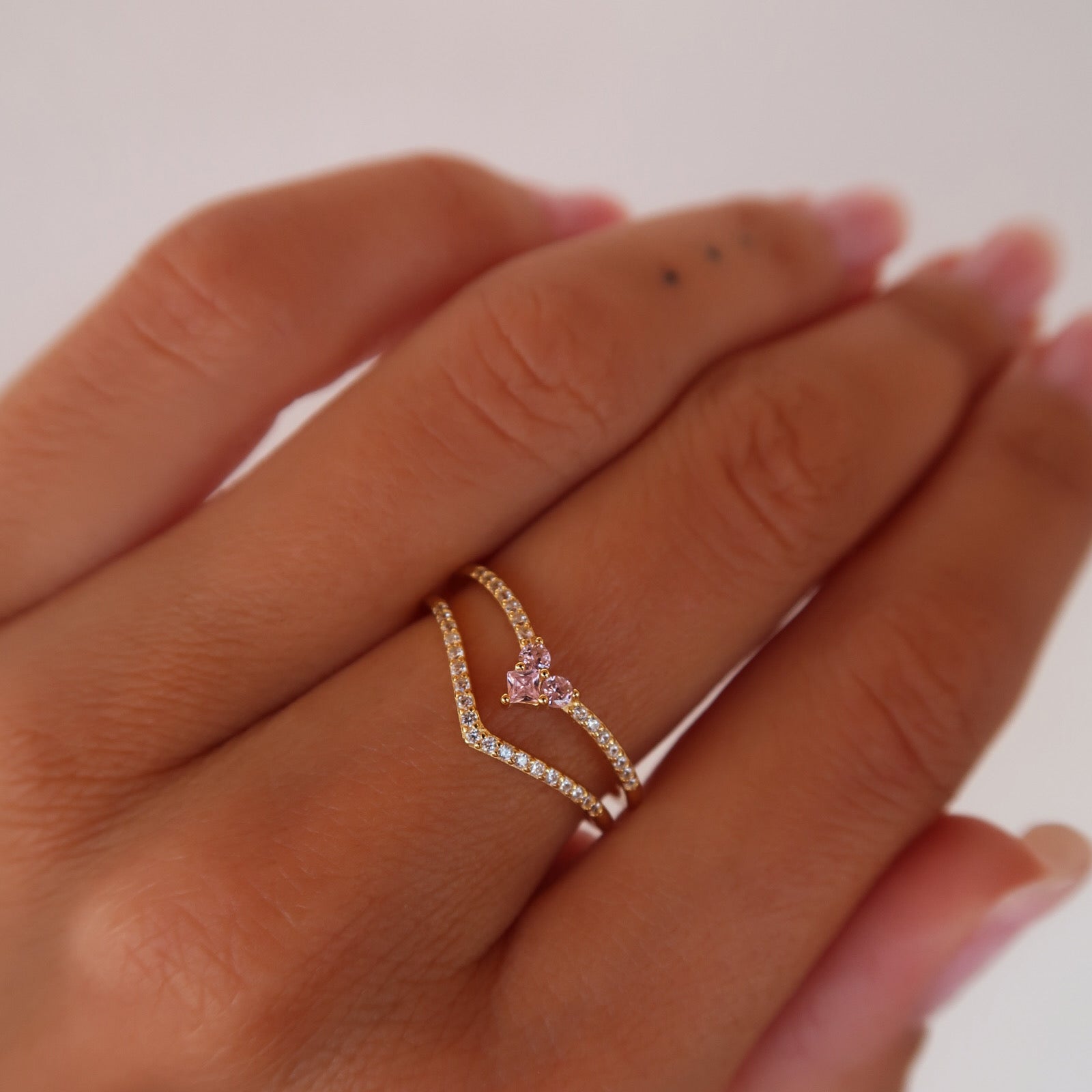 Inel Sweetheart din argint placat cu aur, design elegant cu inimioara – Maison La Stephanie