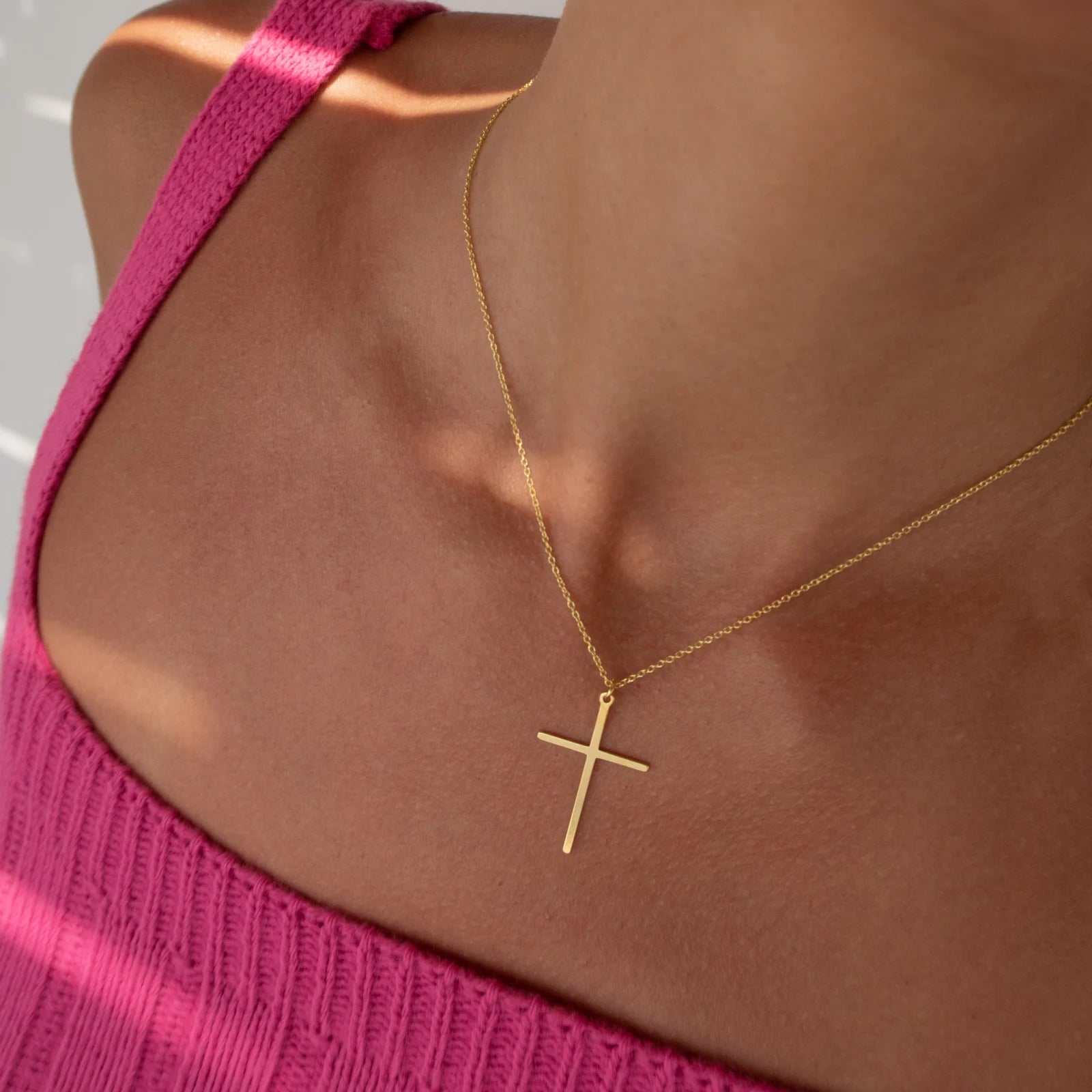 LANTISOR ARGINT 925 PLACAT CU AUR CRUCE lantisor cruce cadouri iubita Maison la Stephanie   