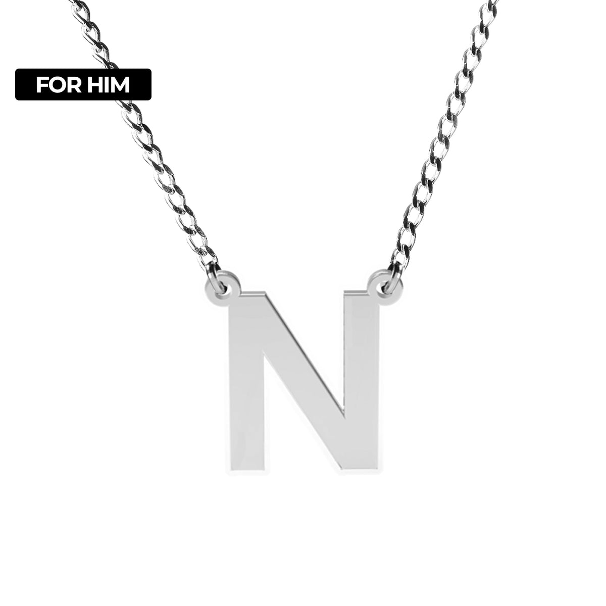 Lănțișor bărbătesc din argint 925 cu inițială personalizată – cadou elegant pentru el, perfect pentru aniversări, ziua de naștere sau Crăciun. Maison La Stéphanie.