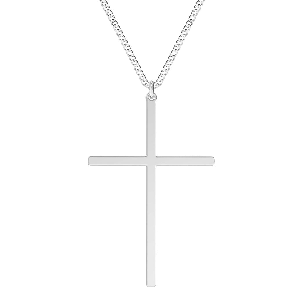 Cruce mare din argint 925 pentru bărbați – simbol de forță și rafinament. Cadou ideal de Crăciun sau aniversare.