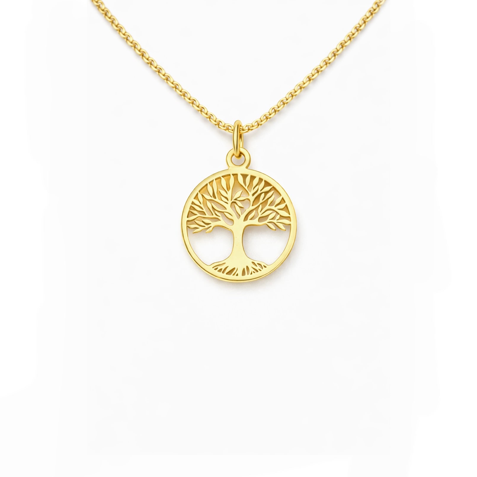 lantisor argint placat cu aur cu pandantiv copacul vietii 14 mm