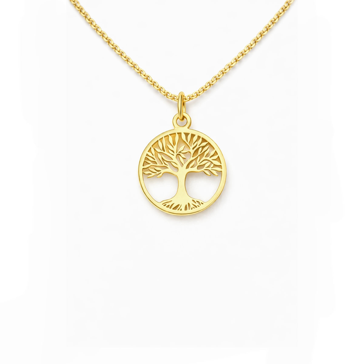 lantisor argint placat cu aur cu pandantiv copacul vietii 14 mm