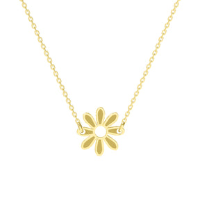Lănțișor Flower din argint 925 placat cu aur 18K – bijuterie elegantă și feminină, ideală ca dar rafinat pentru iubită, prietenă sau mamă. Maison La Stéphanie.