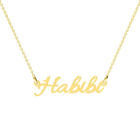 Lantisor cu decupaj HABIBI, argint 925 placat cu aur