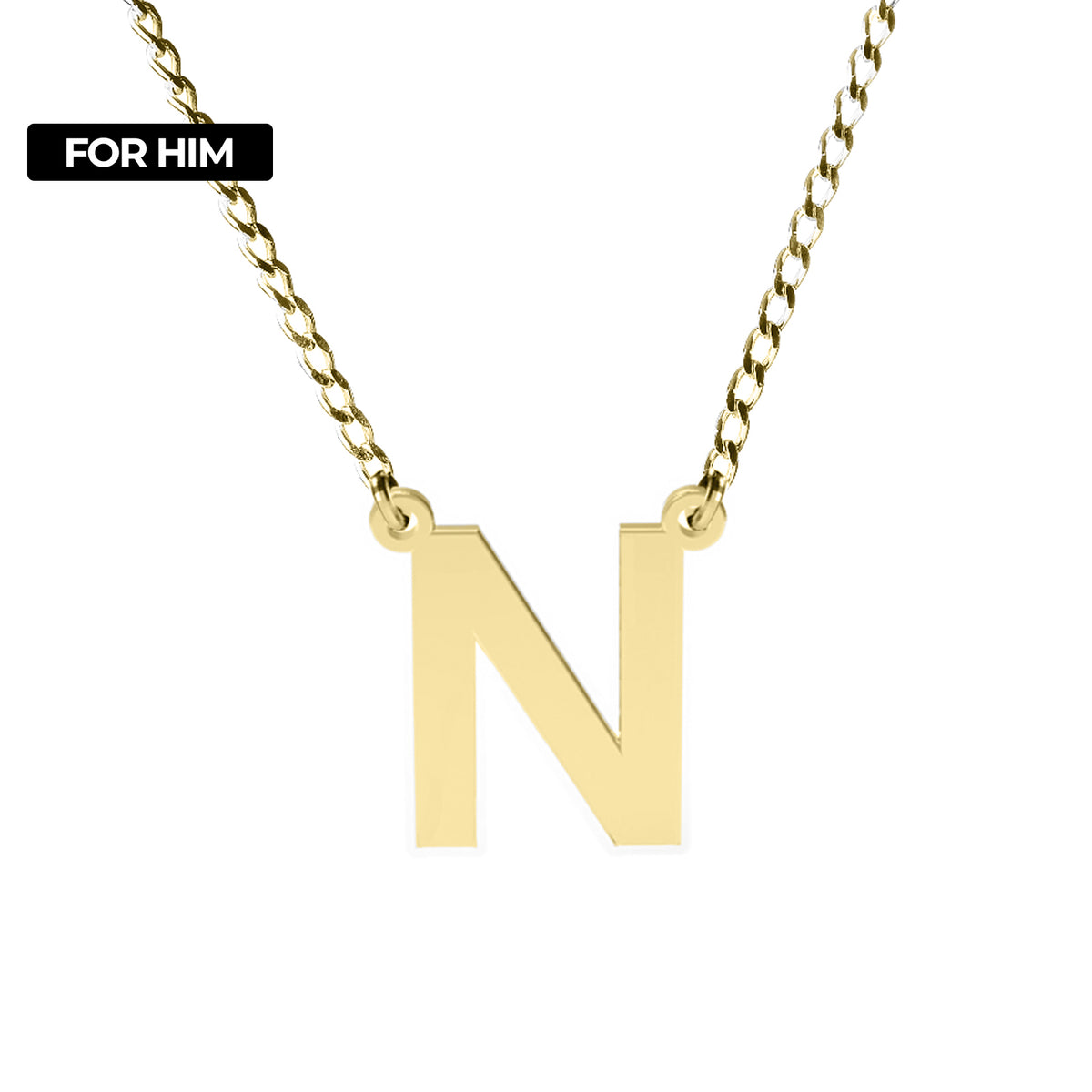 lant aur cu litera personalizat barbati