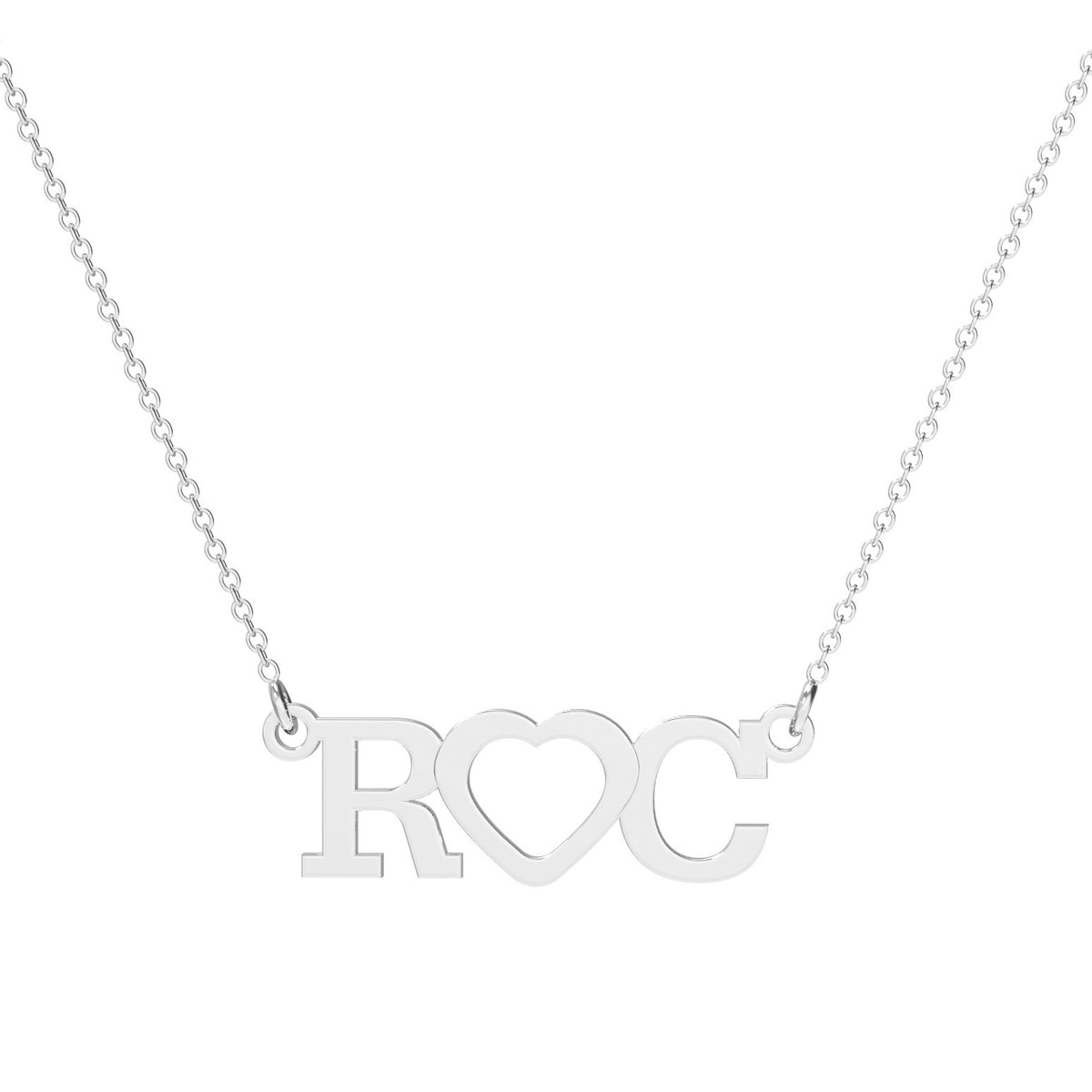 lantisor argint initiale cu inimioara