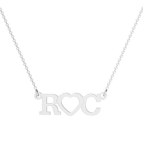 lantisor argint initiale cu inimioara