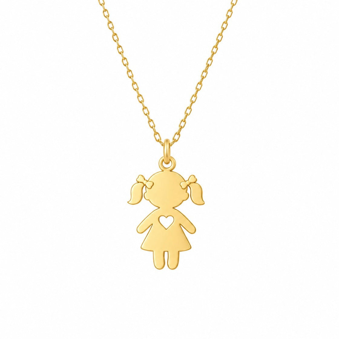 Lantisor LITTLE GIRL din Argint 925 placat cu aur cu pandantiv fetita si inimioara Maison La Stephanie