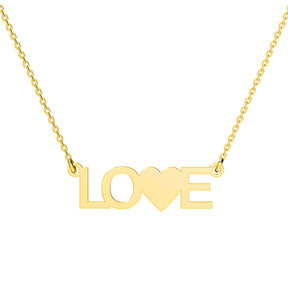 Lănțișor din argint 925 placat cu aur 18K, cu pandantiv LOVE – bijuterie elegantă Maison La Stéphanie, simbol al iubirii și rafinamentului feminin.