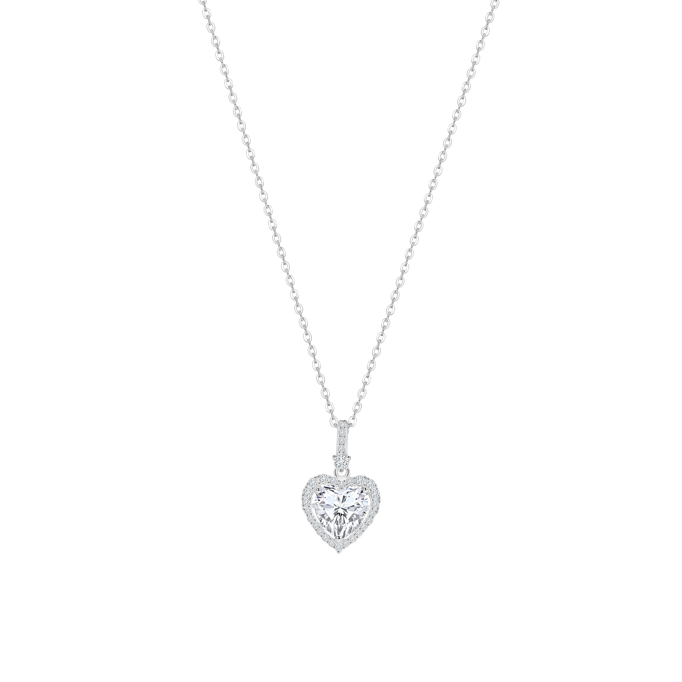 lantisor inima moissanit 2ct argint 925 placat cu rodiu maison stephanie