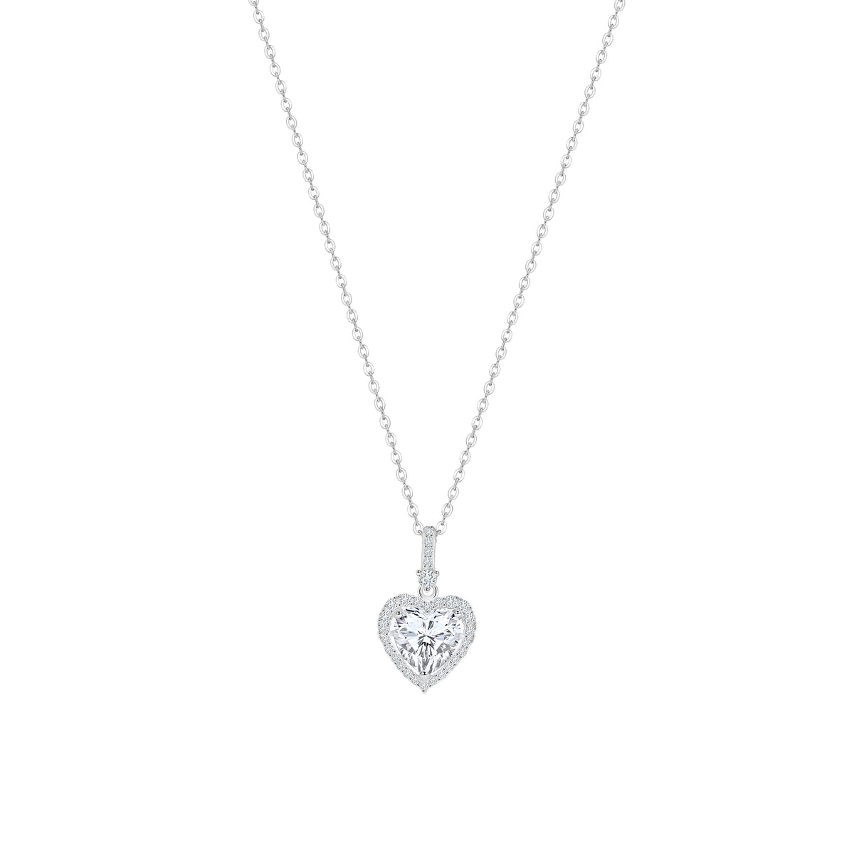 lantisor inima moissanit 2ct argint 925 placat cu rodiu maison stephanie