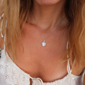 Lantisor Midnight Diamond Heart cu moissanit 2 carate, argint 925 placat cu rodiu – Maison La Stephanie