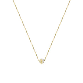 lantisor argint placat cu aur cu pandantiv sfera pavata cu zirconii