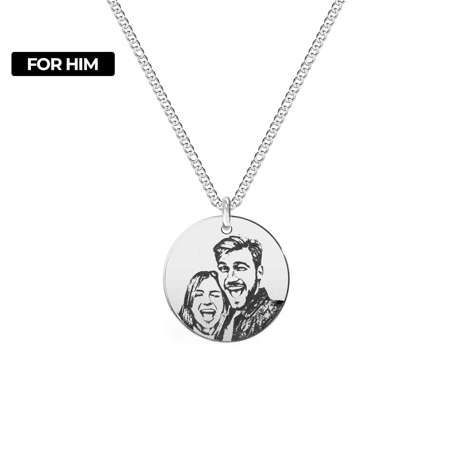 lant cu pandantiv personalizat cu poza fotogravura barbati