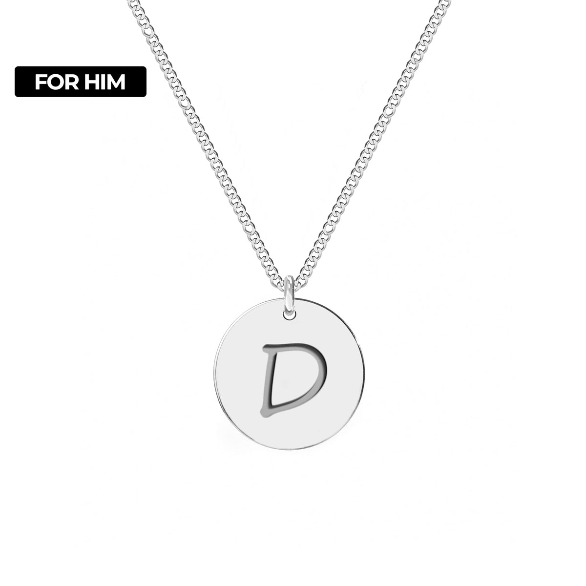 lant argint cu medalion personalizat gravat barbati