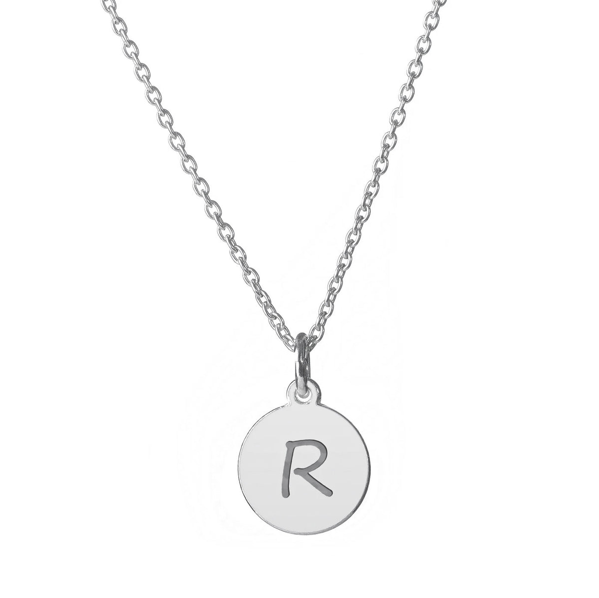 lantisor personalizat argint 925 medalion 9 mm cu initiala maison stephanie