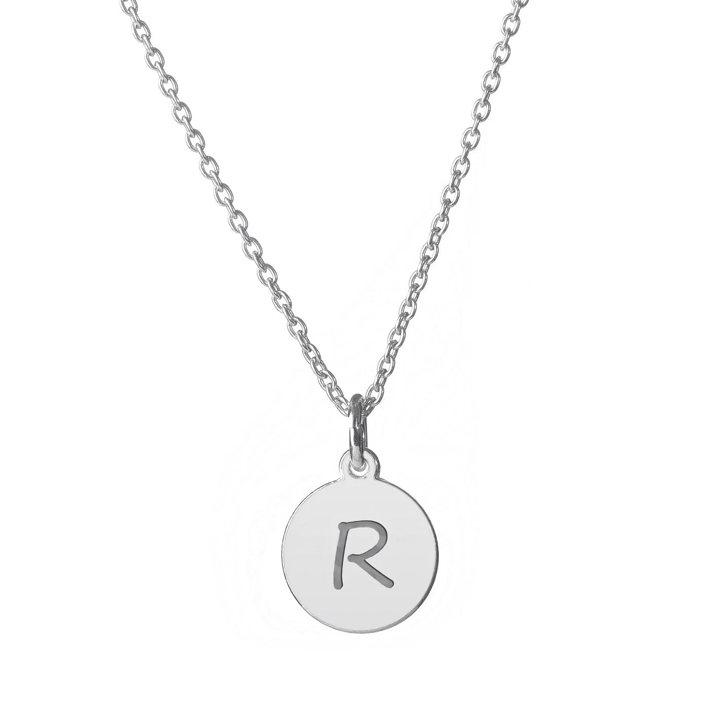 lantisor personalizat argint 925 medalion 9 mm cu initiala maison stephanie