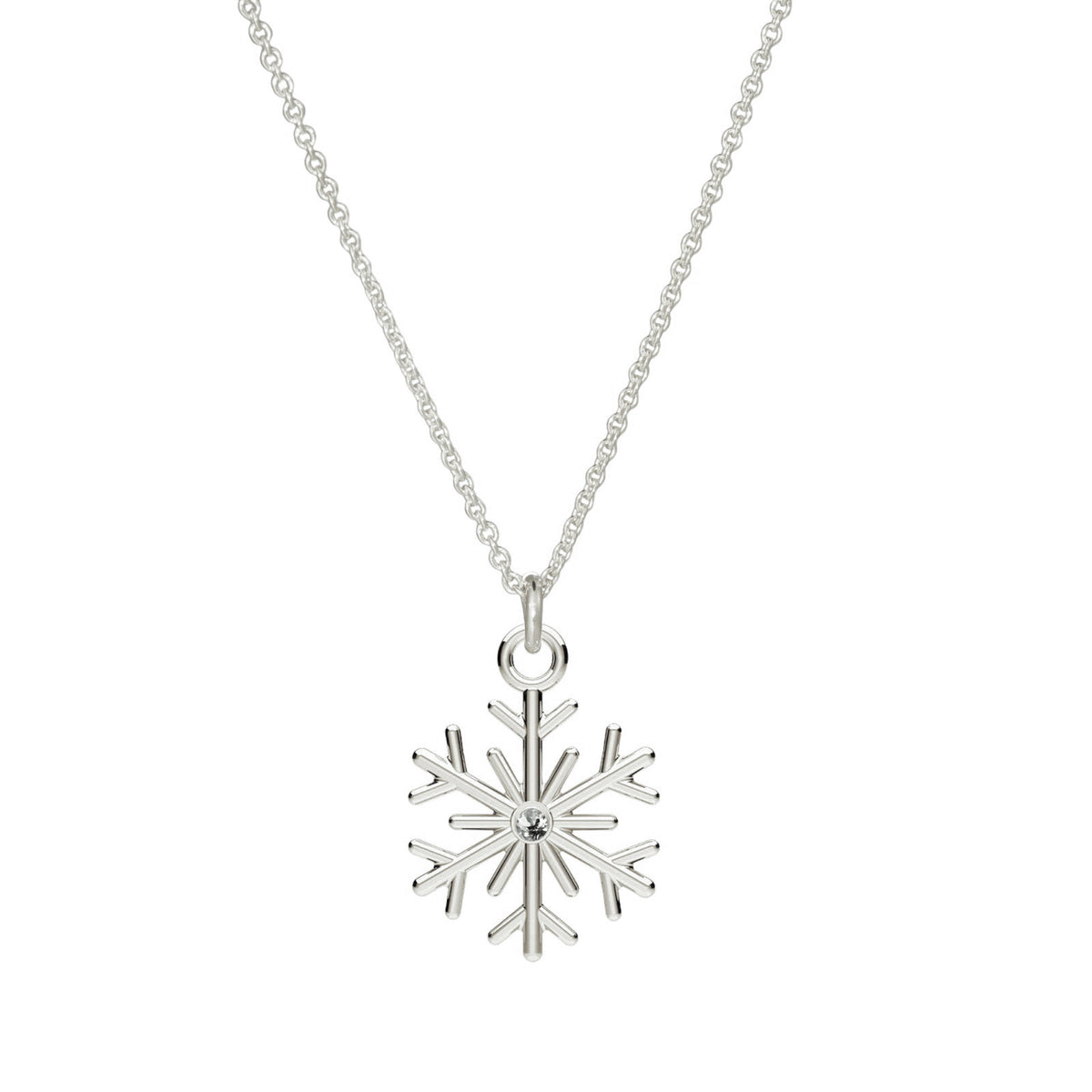 Winter Love Crystal Necklace, 925 sterling silver