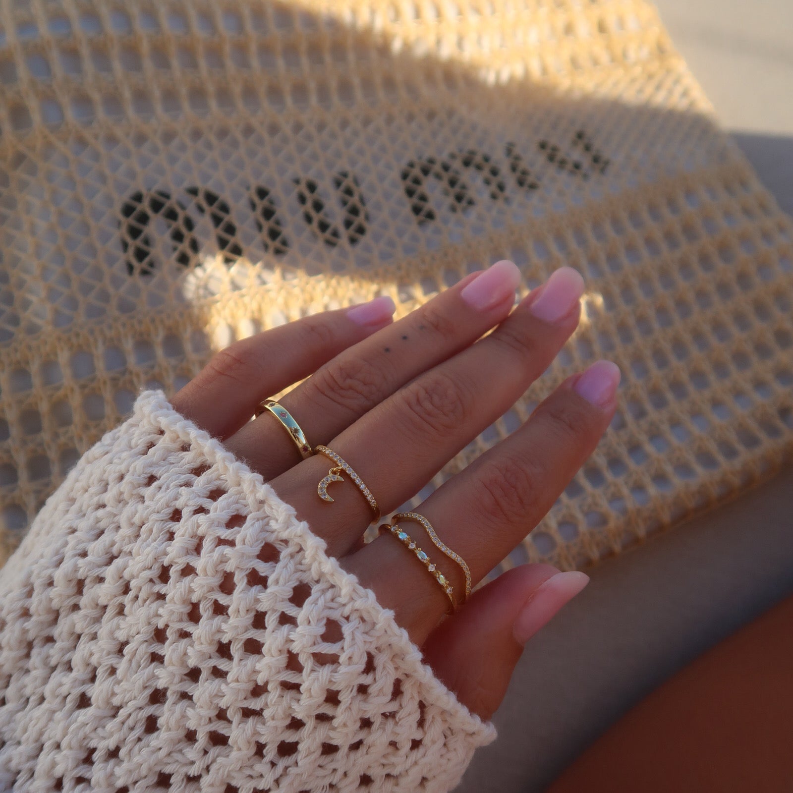 Eau Calme gold-plated silver ring