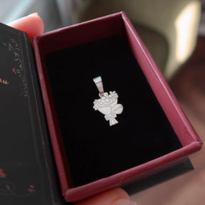 Martisor din argint 925 cu pandantiv buchet mom