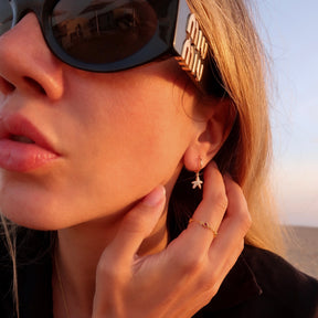 Cercei creole Ocean Star din argint 925 placat cu aur, design elegant cu steluta de mare – Maison La Stephanie