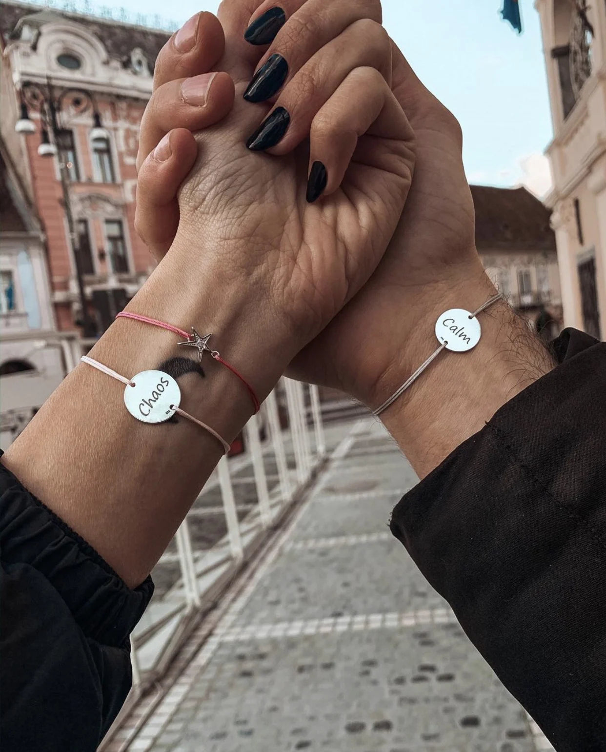 SET 2 BRATARI PERSONALIZATE BANUT 14 MM ARGINT 925 bratari personalizate calm si haos