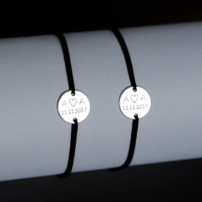 set bratari personalizate banut argint 925 Maison La Stephanie gravura cuplu soulmate cadou aniversare