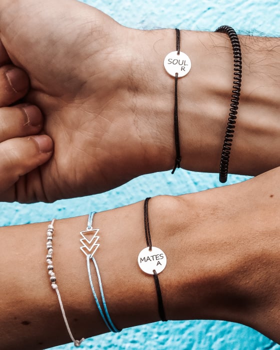 set bratari personalizate banut argint 925 Maison La Stephanie gravura cuplu soulmate cadou aniversare