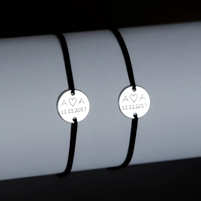 set bratari personalizate banut argint 925 Maison La Stephanie gravura cuplu soulmate cadou aniversare