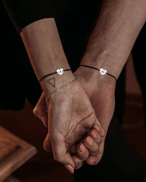 set bratari personalizate inimioara argint 925 Maison La Stephanie cadou cuplu prieteni gravura text personalizat