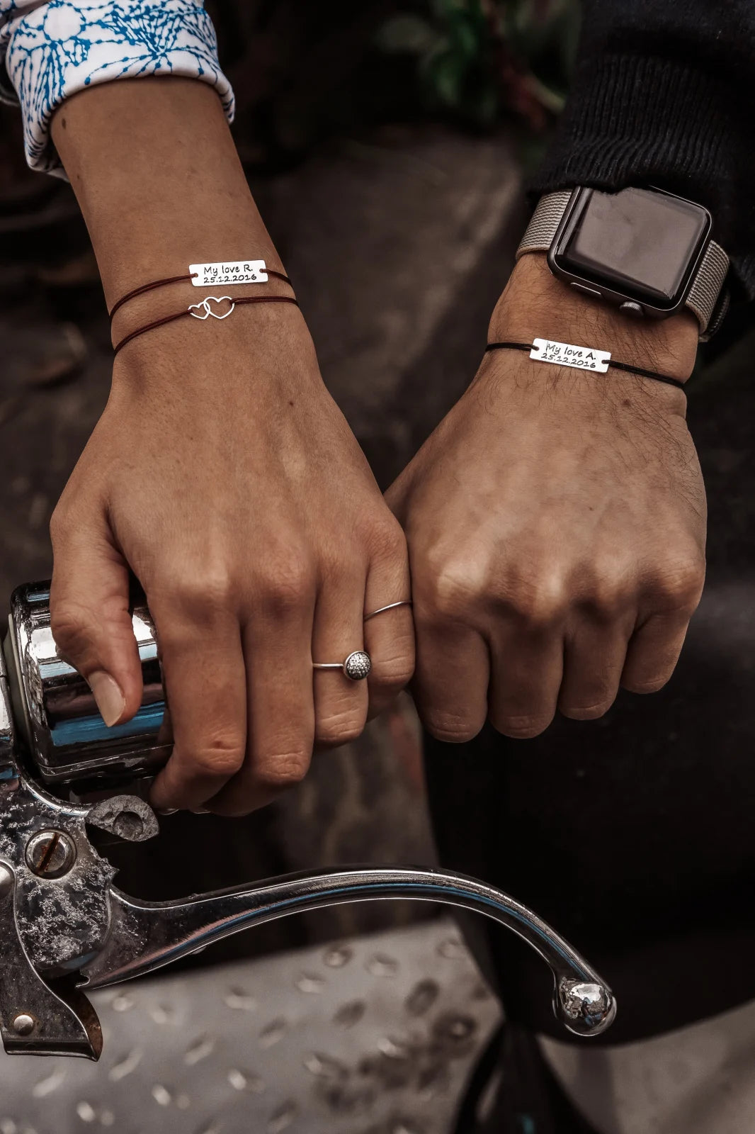 SET 2 BRATARI PERSONALIZATE PLACUTA 23x7 MM ARGINT 925 bratari personalizate text