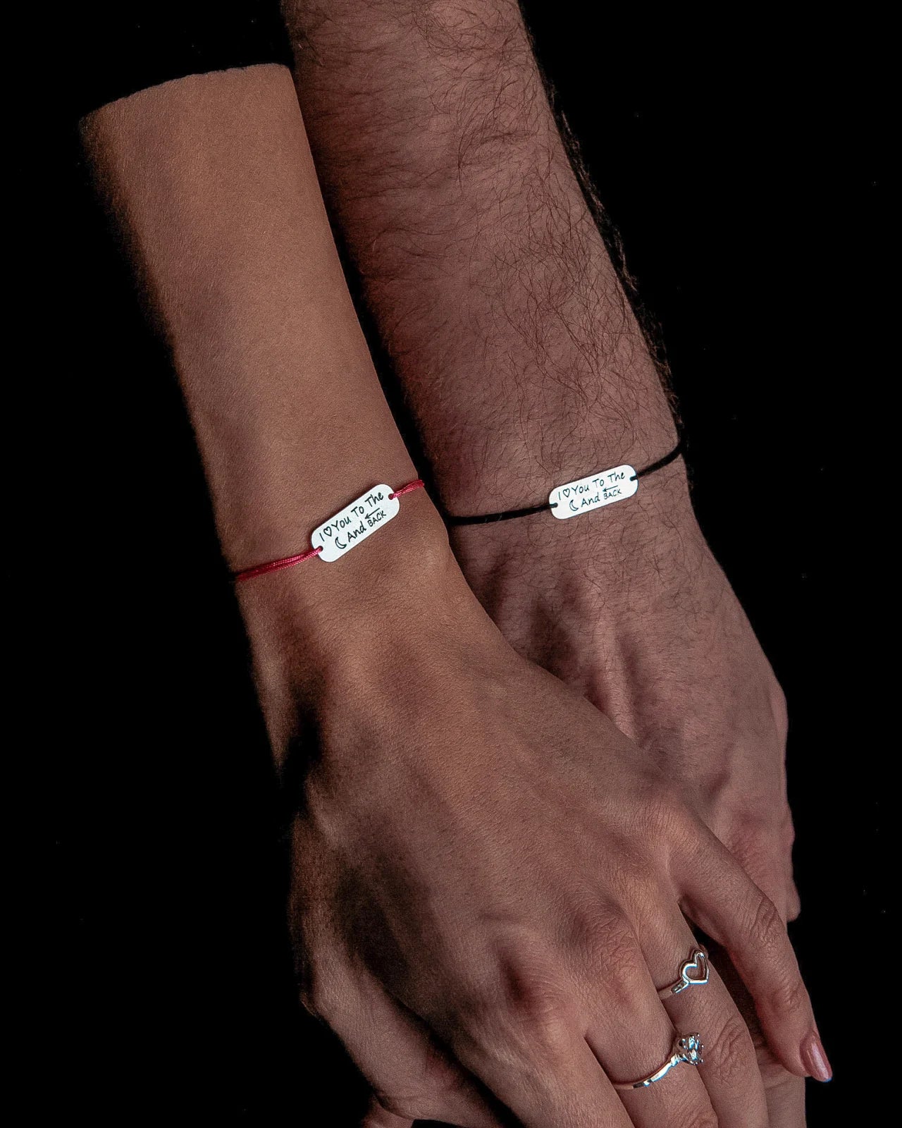 set bratari personalizate argint 925 Maison La Stephanie i love you to the moon and back bratari cuplu gravura cadouri pentru el si ea