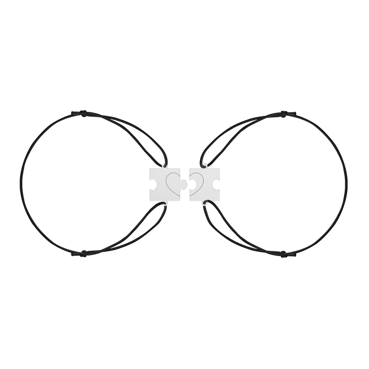 Set 2 brățări Puzzle Inimă Unită din argint 925 – bijuterii simbolice de cuplu Maison La Stéphanie, ideale pentru aniversări sau cadouri cu semnificație.