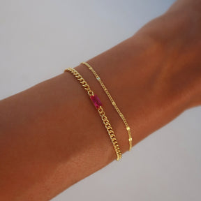 Bratara Vintage Ruby Gemstone din argint 925 placat cu aur, cu piatra rosie rafinata – Maison La Stephanie