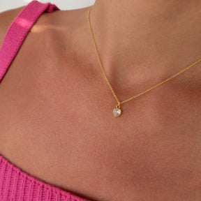 Lănțișor Blind for Love din argint 925 placat cu aur de 18K – bijuterie fină Maison La Stéphanie, cu pandantiv inimă, simbol al iubirii pure și autentice.