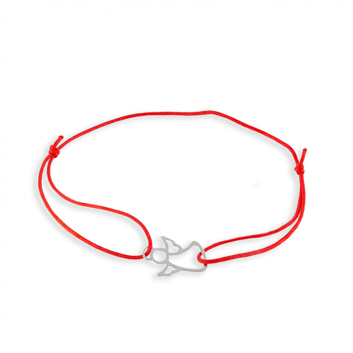 brățară argint 925 Lucky Charm îngeraș pe șnur roșu reglabil Maison La Stéphanie