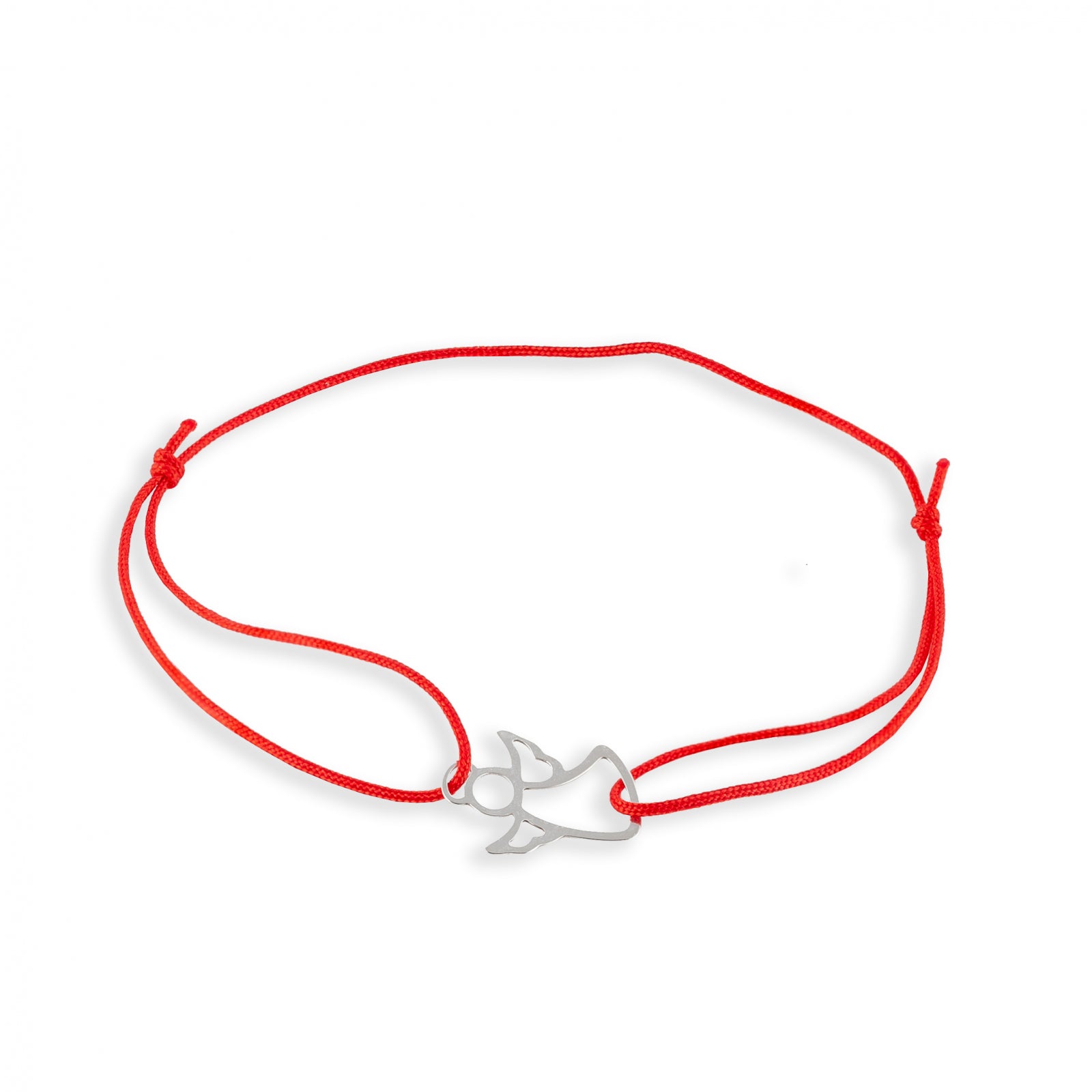 brățară argint 925 Lucky Charm îngeraș pe șnur roșu reglabil Maison La Stéphanie