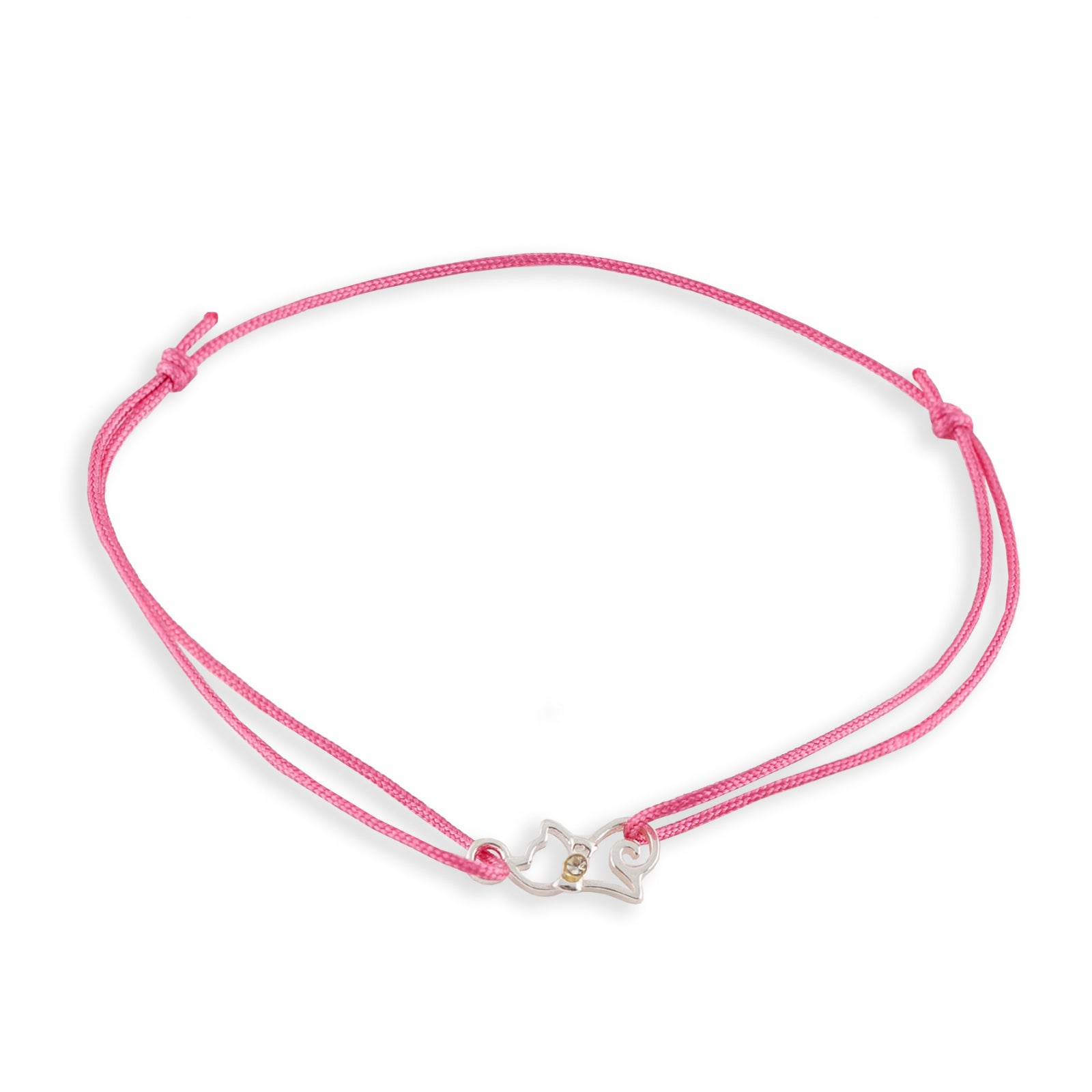 brățară argint 925 cu charm pisicuță pe șnur reglabil Maison La Stéphanie