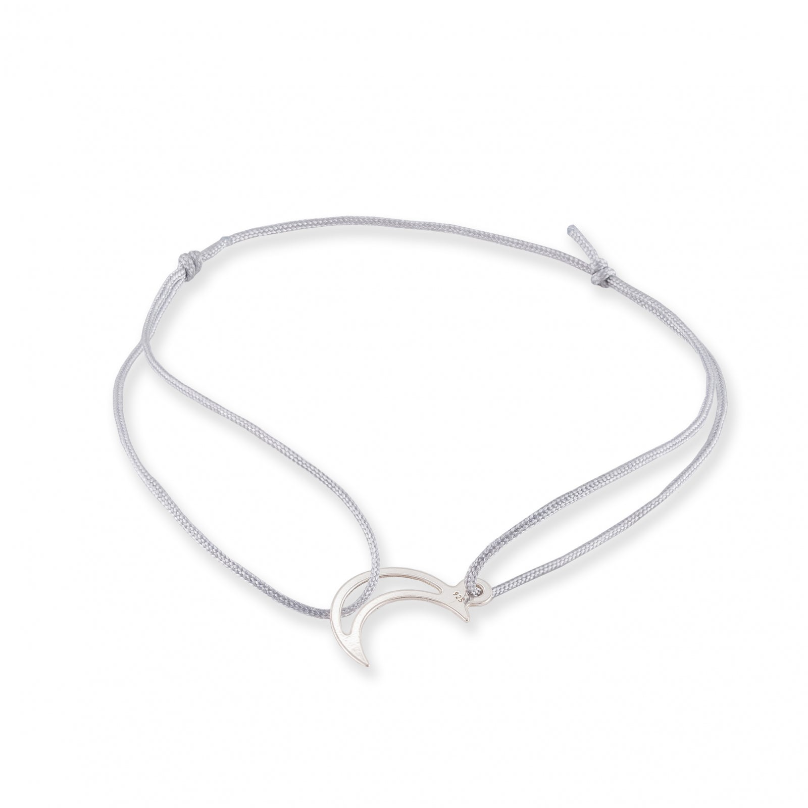 brățară argint 925 cu charm lună pe șnur reglabil Maison La Stéphanie