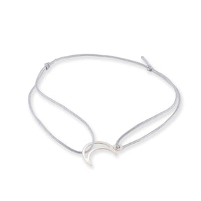 brățară argint 925 cu charm lună pe șnur reglabil Maison La Stéphanie