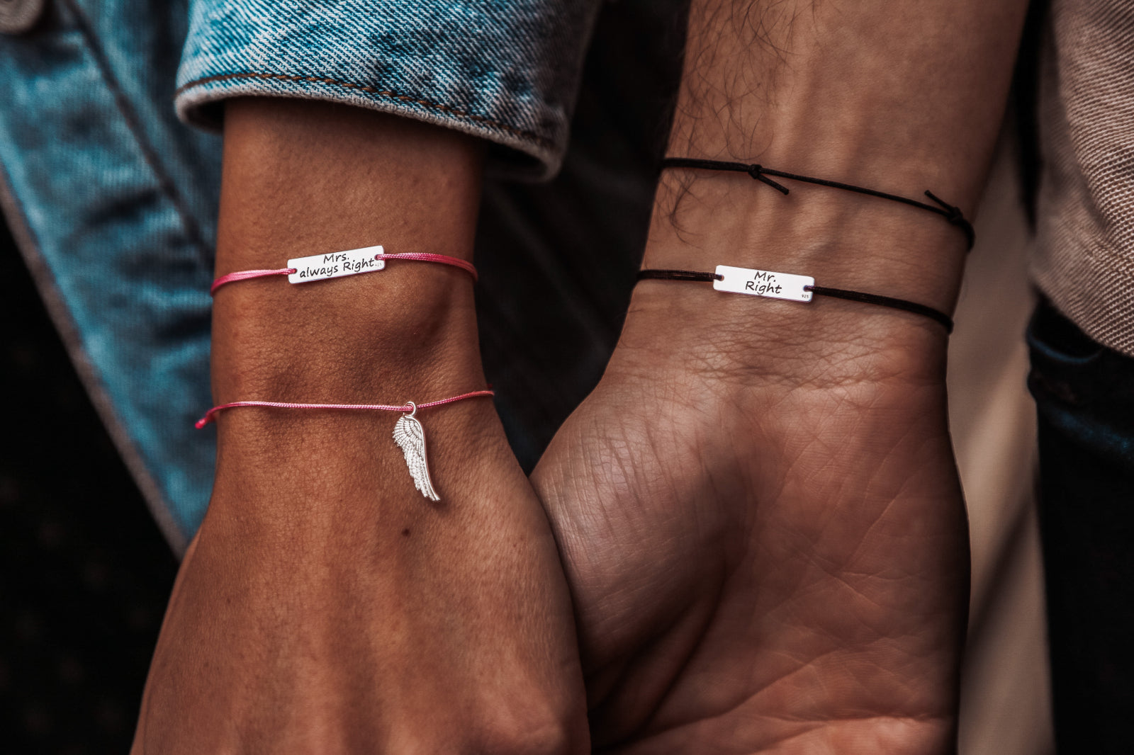 brățară argint 925 Lucky Charm aripă pe șnur reglabil Maison La Stéphanie