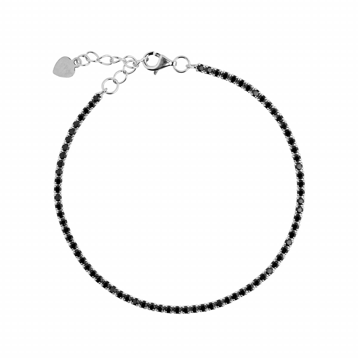Brățară tennis argint 925 cu pietre zirconia negre – rafinată, elegantă, ideală pentru ocazii speciale și cadouri de lux.