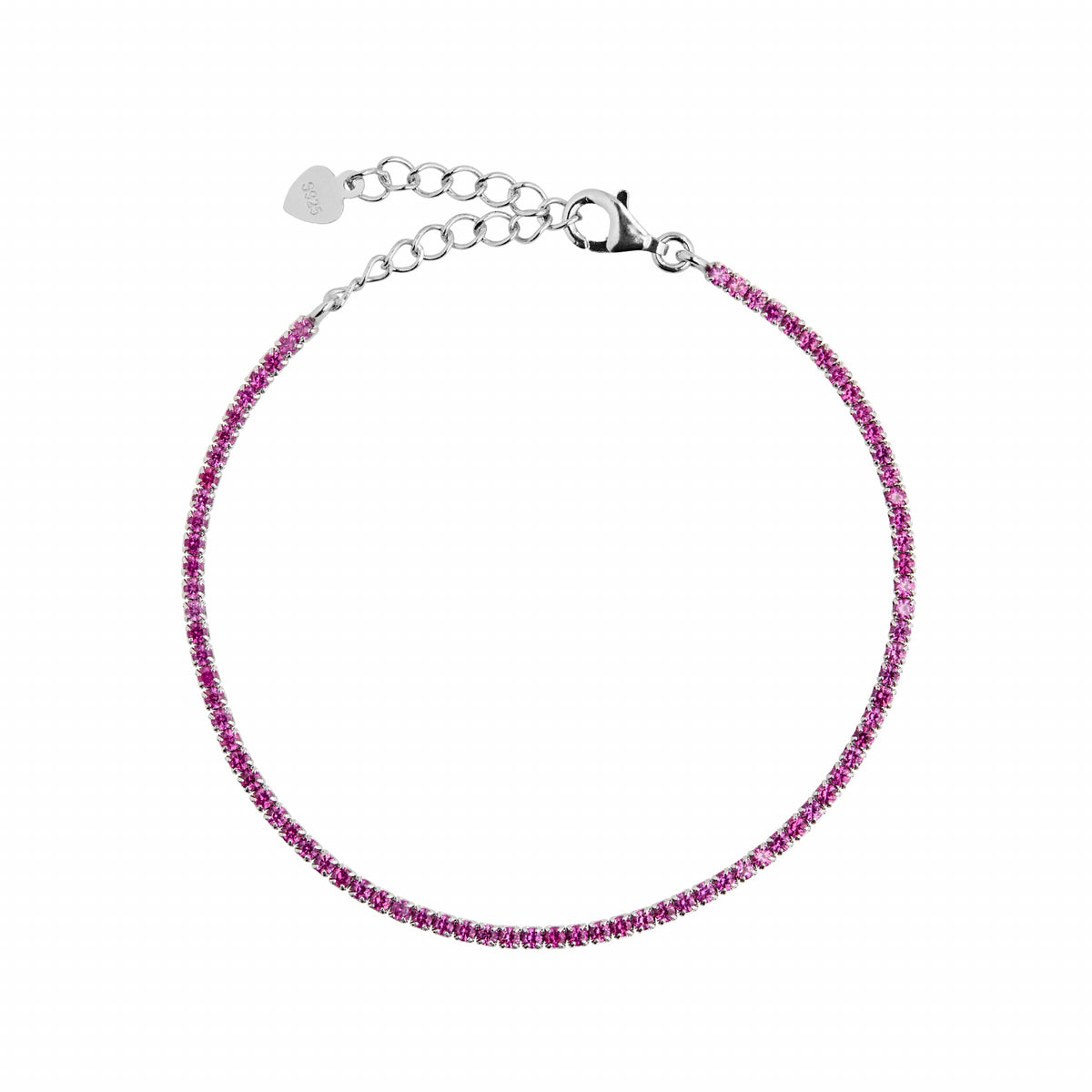 bratara tennis argint 925 zirconia roz maison la stephanie