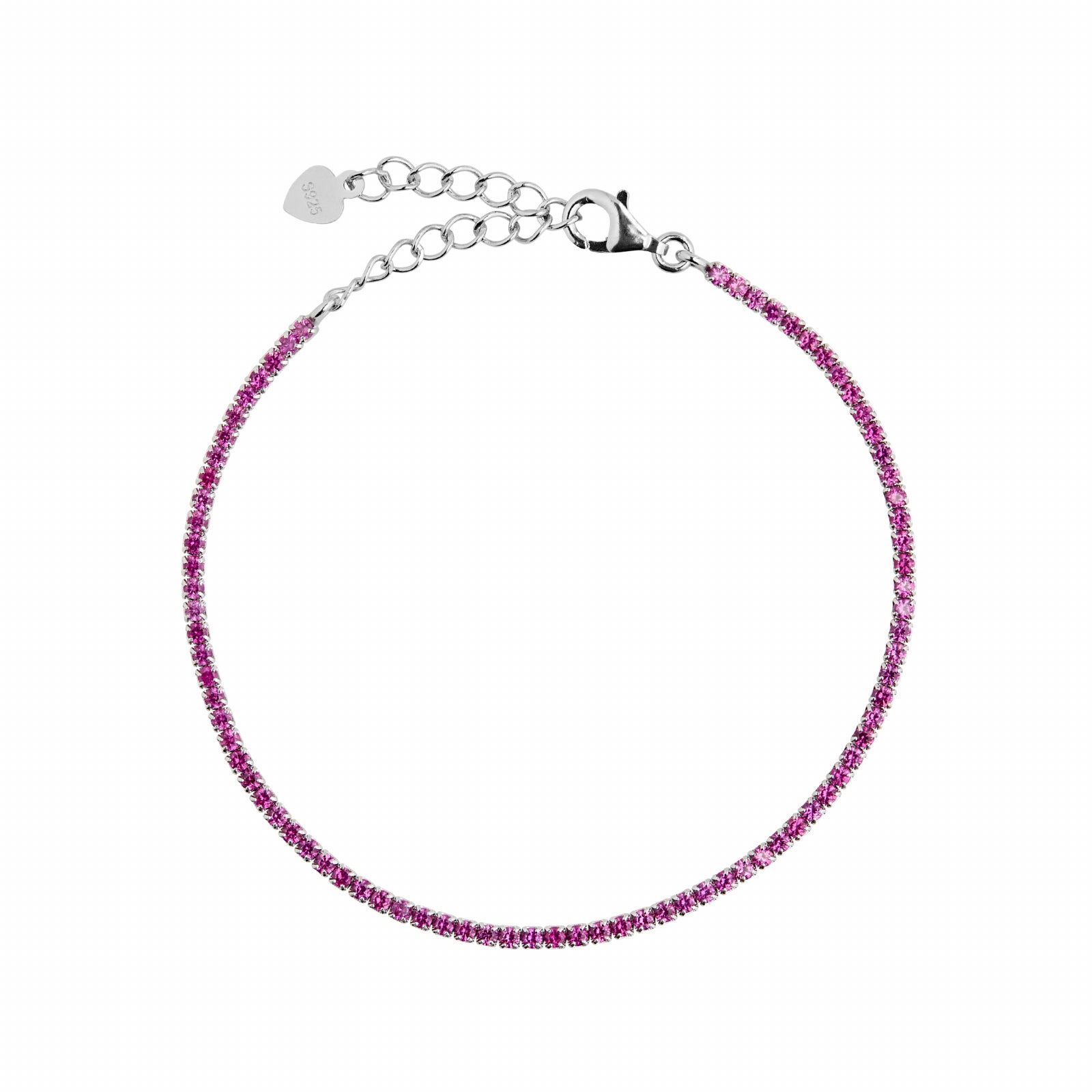 bratara tennis argint 925 zirconia roz maison la stephanie