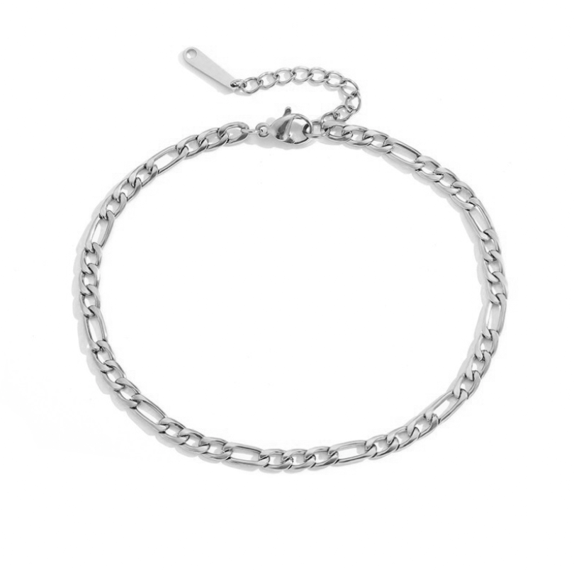 Brățară de picior Figaro din oțel inoxidabil – bijuterie elegantă și modernă, perfectă pentru vară, plajă sau ținute minimaliste. Maison La Stéphanie – rafinament atemporal în nuanțe de argint.