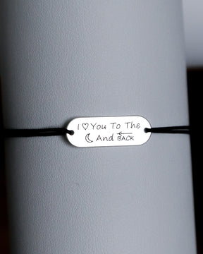 bratara personalizata argint 925 pe snur placuta ovala Maison La Stephanie